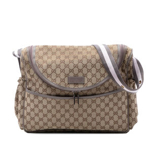 Pre-Loved Gucci GG Canvas Web Diaper Bag